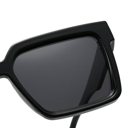 Polygonal rimless cut-edge sunglasses