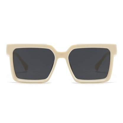 Polygonal rimless cut-edge sunglasses