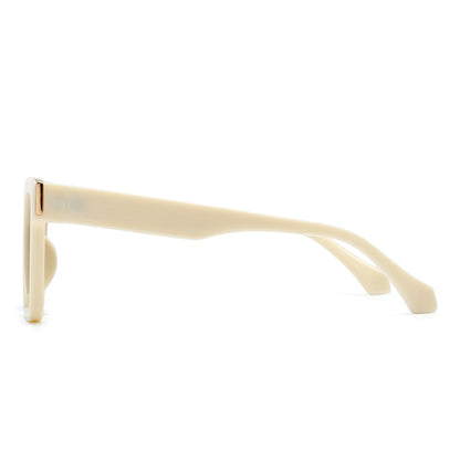 Polygonal rimless cut-edge sunglasses
