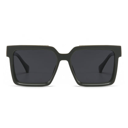 Polygonal rimless cut-edge sunglasses
