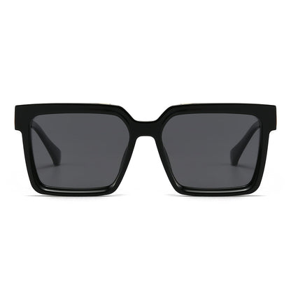 Polygonal rimless cut-edge sunglasses